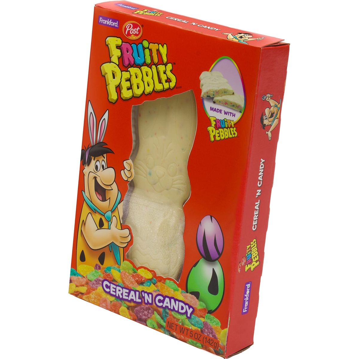 Rice Krispies 5 Oz Marshmallow Candy Rabbit  Fruity Pebbles 5 Oz White Candy Rabbit Easter Basket Stuffers