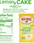 Red Rose Sweet Temptations Dessert Tea Lemon Cake Zero Carbs Zero Sugar Bursting with Flavor CaffeineFree Delicious Beverage Herbal Tea 18 Count Pack of 6 Fruit Naturally Flavored Herbal Tea