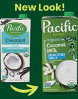 Pacific Foods Organic Unsweetened Vanilla Coconut Milk Plant Based Milk 32 oz Carton