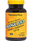 NaturesPlus Orange Juice Chewable Vitamin C - 250 mg, 90 Vegetarian Tablets - High Potency Immune Support Supplement, Antioxidant - Gentle On Stomach - Gluten-Free - 90 Servings