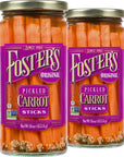 Fosters Pickled Carrots Original 16oz 2 Pack  Pickled Carrots in a Jar  Traditional Pickled Vegetables Recipe for 30 years  Gluten Free  Fat Free Carrots Pickled  Preservative Free Pickles