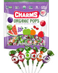 Charms Organic Pops 265 Count  USDA Organic Fruit Candy Lollipops Made with All Natural Flavors and Ingredients  DyeFree Gluten Free NonGMO 3 lb Resealable Bag