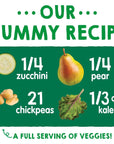 Happy Tot Organics Love My Veggies Stage 4, Zucchini, Pear, Chickpeas & Kale, 4.2 Ounce Pouch (Pack of 16) packaging may vary