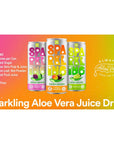 ALO Sparkling Passion Fruit  Peach Carbonated Aloe Vera Juice Drink  112 fl oz Pack of 12  PlantBased Beverage Vegan