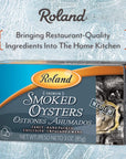 Roland Foods Premium Naturally Smoked Medium Oysters in Oil Wild Caught 3 Ounce Pack of 1