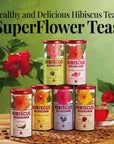 The Republic of Tea Natural Hibiscus Superflower Herbal Tea Ruby Red Hibiscus Fine Blend 36 Tea Bag Refill