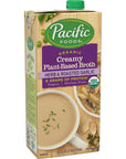 Pacific Foods Organic Herb and Roasted Garlic Creamy Plant-Based Broth, 32 Ounce Carton