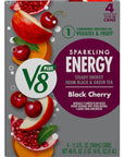 V8 SPARKLING ENERGY Black Cherry Energy Drink 115 fl oz Can Pack of 4