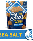 Fat Snax Low-Carb Keto Crackers, Original Sea Salt Flavor, 2.25 Ounce (Pack of 3), Almond Flour Crackers, Certified Gluten-Free, Low Sugar Healthy Snack, 3g Net Carbs, 11g Fat