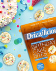 Drizzilicious Mini Rice Cakes Birthday Cake  Rice Crisps Healthy Snack for Adults and Kids Flavored Rice Cakes Vegan Gluten Free Allergen Free Only 90 Calories Per Serving  4 oz Pack of 1