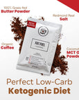 Keto Meal Replacement Coffee Packets with MCT Oils Coconut Oil GrassFed Butter and Redmond Real Salt  Organic Instant Coffee by Fat Fuel Company 15 Servings