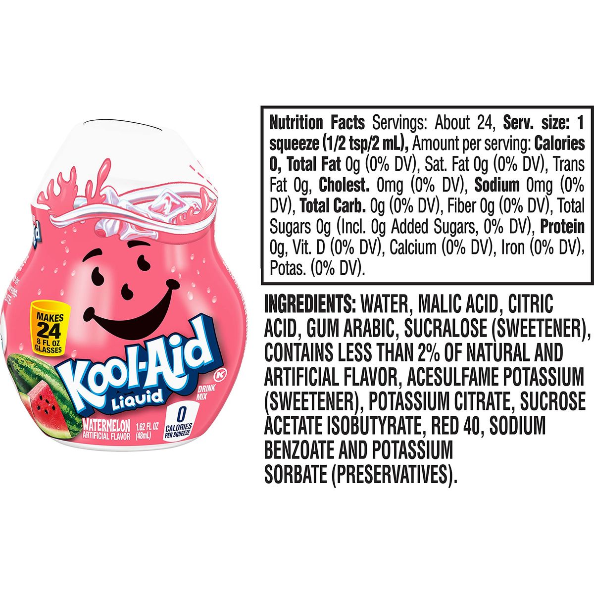 KoolAid Liquid Drink Mix Variety Pack 1 Watermelon 1 Blue Raspberry 1 Strawberry 1 Grape 1 Cherry 1 Tropical Punch 6 CT Variety Pack