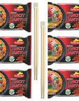 BWS Bamboo Chopsticks 2 Pairs  Lucky Me Pancit Canton 6Pack Filipino Chow Mein Soupless Ramen Noodles Extra Hot Chili  Spicy