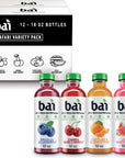 Bai Flavors Variety Pack Antioxidant Infused Water Beverage with Vitamin C and No Artificial Sweeteners 18 fl oz bottles 12 pack