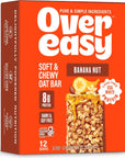 Over Easy Soft and Chewy Granola Breakfast Bars - Granola and Protein Bars - Energy Snack Bars - Clean, Gluten Free, Dairy Free, Soy Free and Kosher (Banana Nut, 12 Count)