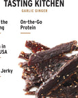 Peoples Choice Beef Jerky  Tasting Kitchen Small Batch  Garlic Ginger  Camping Food Backpacking Snacks Road Trip Snacks  High Protein Low Sodium Healthy Snacks  1 Pound 16 oz  1 Bag