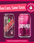 Zevia Zero Sugar Soda Black Cherry 12 Ounce Cans Pack of 8