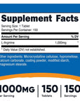 Nutricost L-Arginine 1000mg, Amino Acid Tablets (150 Tablets)