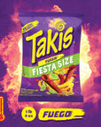 Takis Fuego Rolled Spicy Tortilla Chips, Hot Chili Pepper Lime Flavored Hot Chips, 20 Ounce Fiesta Size Bag