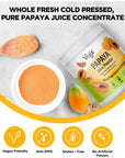 Vegs Papaya Fruit Juice Powder  Freeze Dried  Cold Pressed Papaya Fruit Juice Concentrate Flavoring Powder for Drinks Smoothies Baking Desserts Antioxidants Rich Sugar Free No Preservatives  14 oz