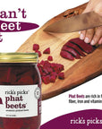 Ricks Picks Pickles Phat Beets  FatFree GlutenFree Lowcarb  No artificial flavors additives or preservatives  3 pk