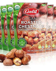 Galil Organic Roasted Chestnuts | Shelled | Ready to Eat Snack | Gluten Free, All Natural, 100% Vegan, No Preservatives | Great for Snacking, Baking, Cooking & Turkey Stuffing | 3.5oz Bags (Pack of 6)