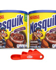 Nesquik Authentic Latin Flavor Powder Drink Mix Chocolate 141 oz Pack of 2 with By The Cup Measuring Spoons