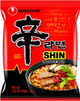 Nongshim Gourmet Spicy Shin Instant Ramen Noodle, 20 Pack, Chunky Vegetables, Premium Microwaveable Ramen Soup Mix, Savory & Rich