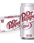 Diet Dr Pepper Soda 12 fl oz cans Pack of 12