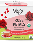 Vegs Rose Petals Tea  100 Pure Red Rose 30 Tea Bags  Organic Real Rose Flower Herbal Tea Caffeine Free  Premium Food Grade Rose Petals