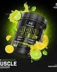 MuscleMotive Recoup BCAA Supplement - Advanced Recovery and Muscle Building Formula, BCAA's, L-Glutamine, Electrolytes, Vitamin B6, Lemon Lime Flavor, 50 Servings