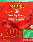 Annies Organic Fruit Tape Swirly Strawberry NonGMO and Organic Fruit Flavored Snacks 6 Rolls 45 oz Pack of 8