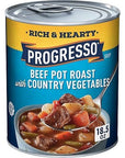 Progresso Beef Pot Roast with Country Vegetables Soup, Rich and Hearty Canned Soup, Gluten Free, 18.5 oz