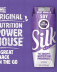 Silk ShelfStable Soymilk Singles Very Vanilla DairyFree Vegan NonGMO Project Verified 8 oz 18 Pack