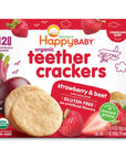 Happy Baby Organic Strawberry & Beet Teether Crackers 12 Count, 1.7 OZ