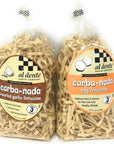 Carba-nada Reduced Carb Fettuccine Pasta Bundle Of Two 10 Ounces Bags: One Egg and One Garlic Roasted Fettuccine