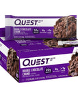 Quest Nutrition Double Chocolate Chunk Protein Bars, High Protein, Low Carb, Gluten Free, Keto Friendly, 12 Count