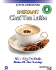 Gramzero Premium Chai Latte Powder Mix  Best Chai Drink Mix  No Sugar Added  Kosher  Stevia Sweetened  20 Single Serve Packets  Each Packet Makes 8fl Oz Rich and Delicious Instant Chai Tea Latte