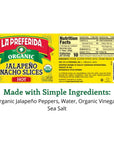 La Preferida Organic Jalapeno Nacho Slices Hot 115 Ounce Pack of 3