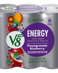 V8 Energy Pomegranate Blueberry Juice Energy Drink 8 fl oz Can 6 Pack