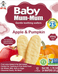 Hot-Kid Baby Mum-Mum Rice Rusks, Apple & Pumpkin, 24 Pieces (Pack of 6) Gluten Free, Allergen Free, Non-GMO, Rice Teether Cookie for Teething Infants