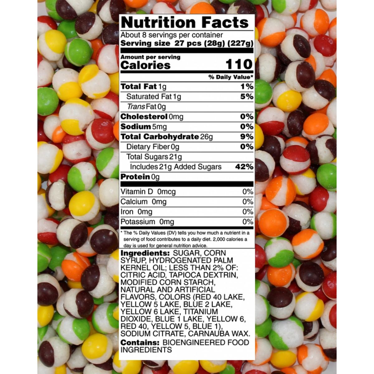 Freeze Dried Skittles Candy Big Bag 8oz  Trendy Treats Freeze Dried Candy Skittles by Queen City Candy Cave 8 Oz