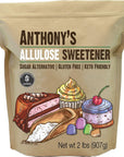 Anthony's Allulose Sweetener, 2 lb, Batch Tested Gluten Free, Keto Friendly Sugar Alternative, Zero Net Carb, Low Calorie