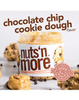 Nuts ‘N More Chocolate Chip Cookie Dough Peanut Butter Spread, Added Protein All Natural Snack, Low Carb, Low Sugar, Gluten Free, Non-GMO, High Protein Flavored Nut Butter (15 oz Jar)