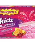 Emergen-C Kidz 250mg Kids Vitamin C Powder, Caffeine Free, Immune Support Drink Mix, Fruit Punch Flavor - 30 Count/1 Month Supply