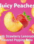 DEL MONTE BUBBLE FRUIT CUP Snacks Peach Strawberry Lemonade 24 Pack 35 oz