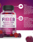 Sugar Free Prebiotic Fiber Gummies For Adults - Fiber Supplement Formulated With 5G Fiber & 5.4G Prebiotic Digestive Blend. Supports Gut Health & Promotes Healthy Digestion - 2-Pack (120 Gummies)