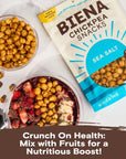 BIENA Chickpea Snacks  Crunchy Roasted Chickpeas  High Fiber Vegan Protein Snacks for Adults and Kids  Individual Pack  Sea Salt