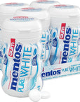 Mentos Pure White Sugar-Free Chewing Gum with Xylitol, Sweet Mint, 50 Piece Bottle (Bulk Pack of 4)