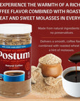 Postum Wheat Bran  Molasses Coffee Alternative 6 x 8oz  Caffeine Free Instant Coffee Substitute  Natural Blend Rich Tasty Healthy Dietary Beverage for Breakfast Gourmet  Pantry Pack